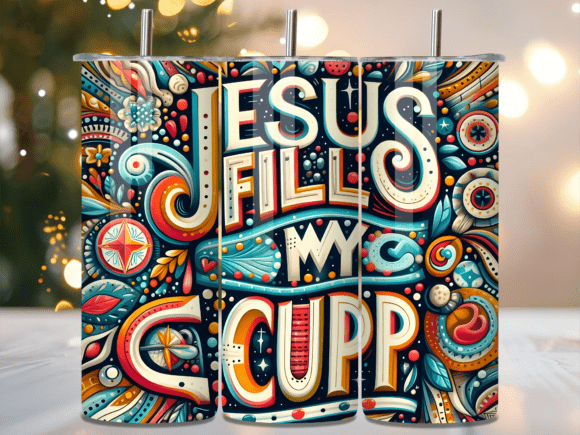 Abstract Jesus Fills Cup Tumbler Wrap