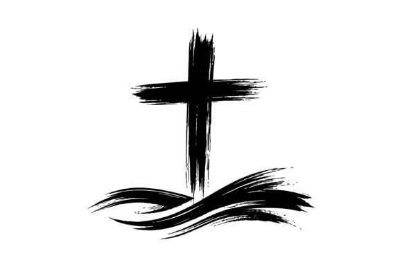 Christian Cross Brush Waves for Crafts