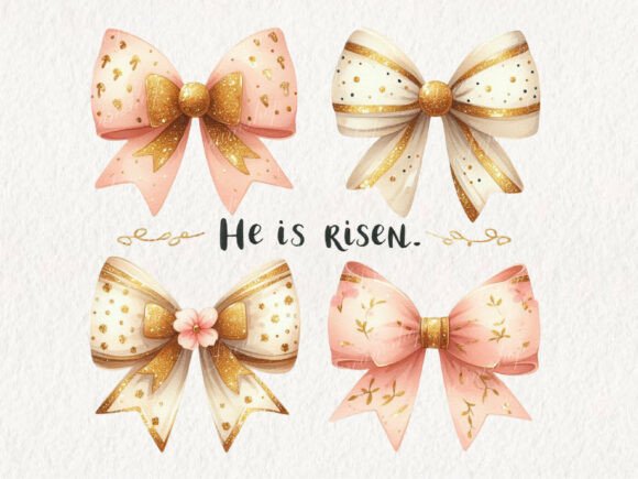 Christian Easter Bows Illustrations