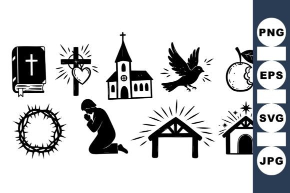 Christian Faith Icon SVG Set for Crafts