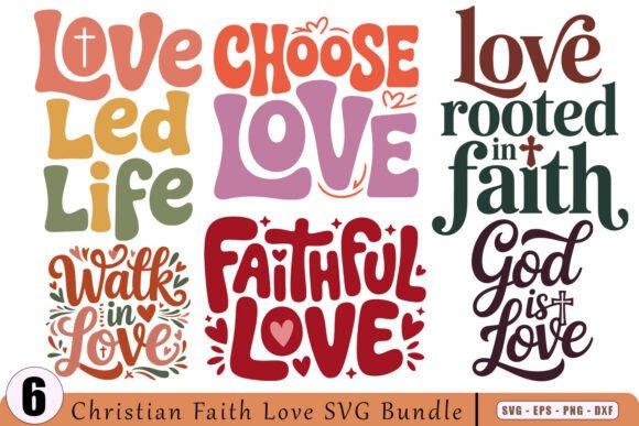 Christian Faith Love SVG Bundle for Crafts