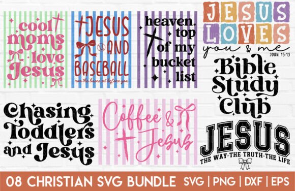 Christian SVG PNG Bundle Jesus Faith for Crafts