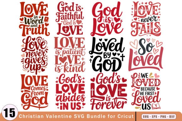 Christian Valentine SVG Bundle for Cricu