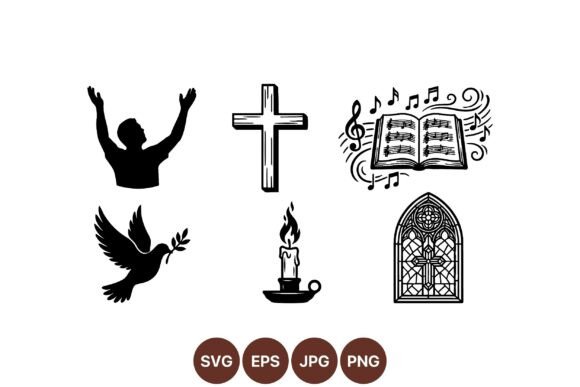 Christian Worship Symbols Clipart for Local Branding