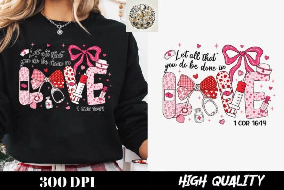 ChristianValentine Nurse Clipart 300 DPI for T-Shirts & Editorial Use