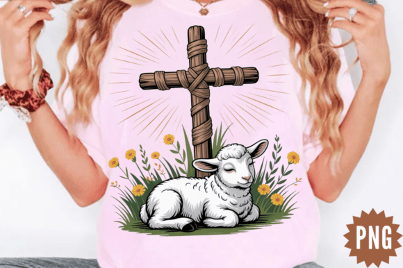 Easter Jesus Lamb Cross PNG Clipart Desi Illustrations