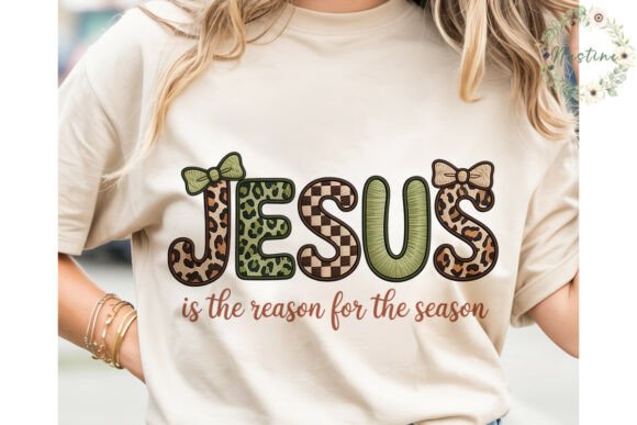Fall Christmas Jesus Sublimation Design Illustrations