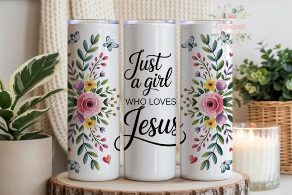 Girl Loves Jesus Floral 20oz Tumbler