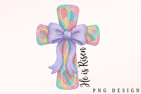 He is Risen Cross with Bow Illustrations