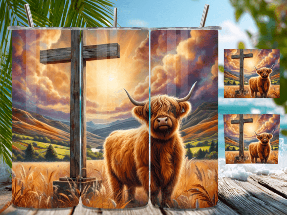 Highland Cow Christian Tumbler Wrap for Real Publishing
