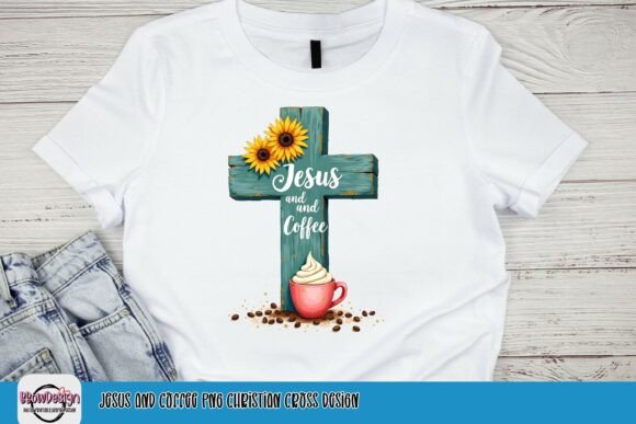 Jesus and Coffee PNG Christian Cross Des Product Mockups