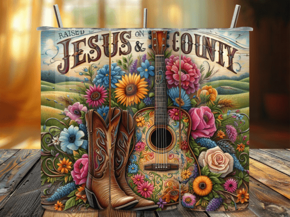 Jesus Country Cowboy Boot Tumbler Wrap