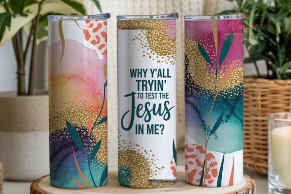 Jesus Faith Quote Tumbler Wrap PNG