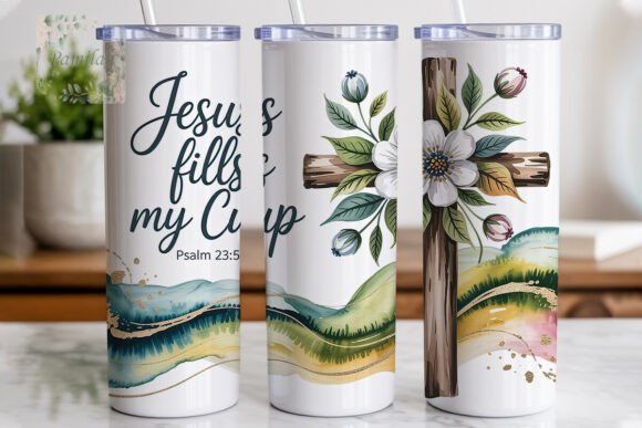 Jesus Fills My Cup Cross 20oz Wrap