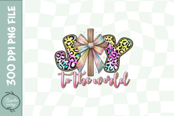 Joy to the World Christian Cross PNG for Print Templates