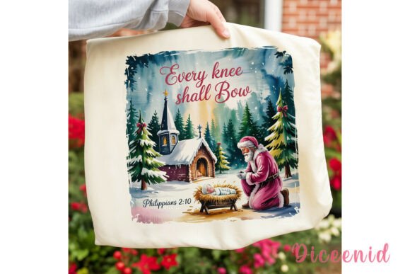 Kneeling Santa Jesus Birth PNG Clipart: Editorial Illustrations