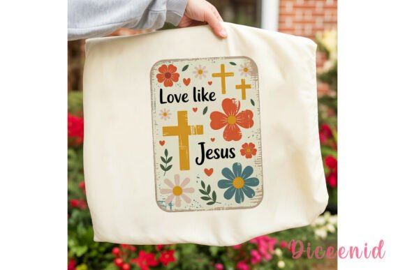 Love Like Jesus Floral PNG Clipart: Illustrations for Heartfelt Branding