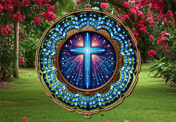 Nebula Christian Cross Wind Spinner