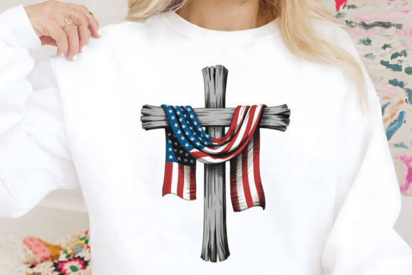 Patriotic American Cross Christian PNG Illustrations