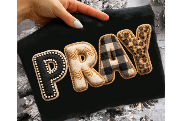 PRAY PNG: Crochet Christian Checkered Illustrations