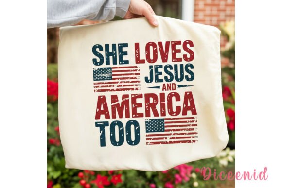 She Loves Jesus America Too PNG Clipart Illustrations